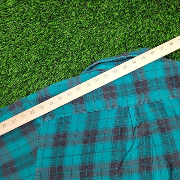 Vintage 90s American Eagle Plaid Shirt Medium 22x30 Baggy - Picture 3 of 11